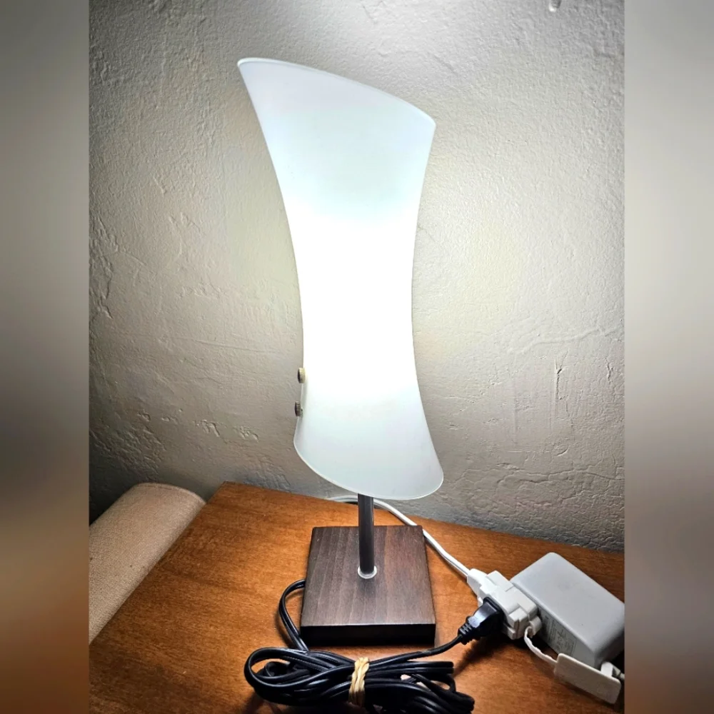 Ikea Akter table lamp portable 40watt Italy white tube modern abstract shape ⚡️